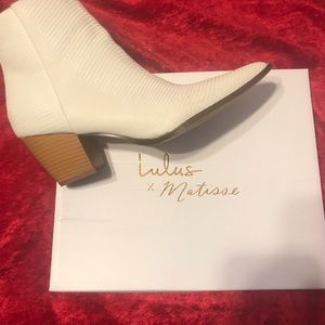 Lulus Matisse white booties